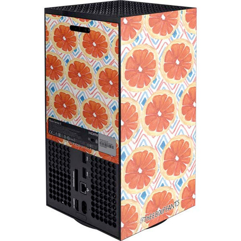Bouffants and Broken Hearts Citrus Geo XBox Series X Digital Edition Console Skin